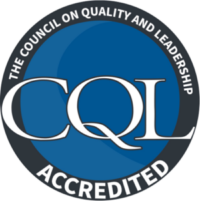 Accredited badge logo with CQL lettering