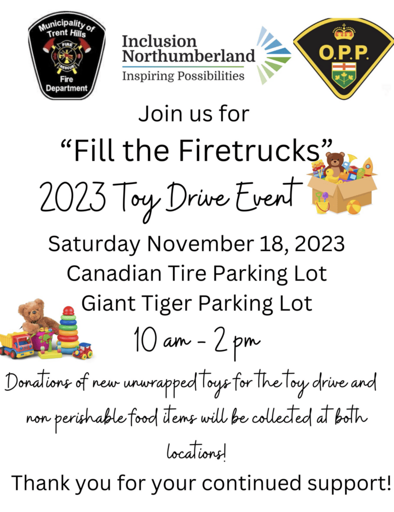 a poster for the 2023 toy drive event